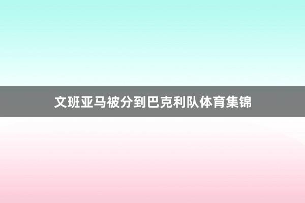 文班亚马被分到巴克利队体育集锦