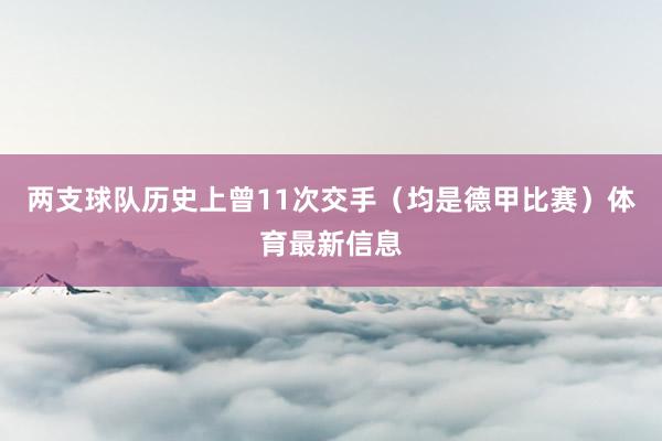 两支球队历史上曾11次交手（均是德甲比赛）体育最新信息