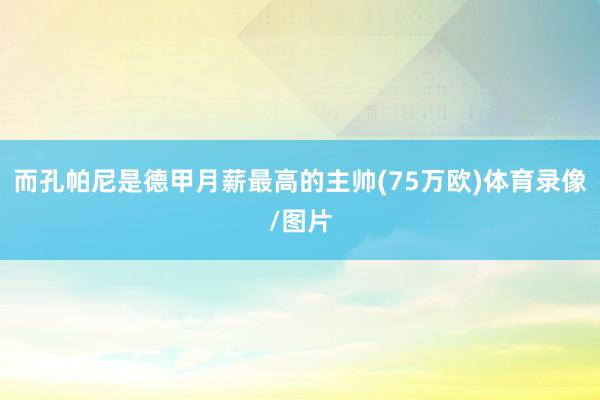 而孔帕尼是德甲月薪最高的主帅(75万欧)体育录像/图片