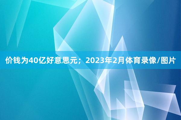 价钱为40亿好意思元；2023年2月体育录像/图片
