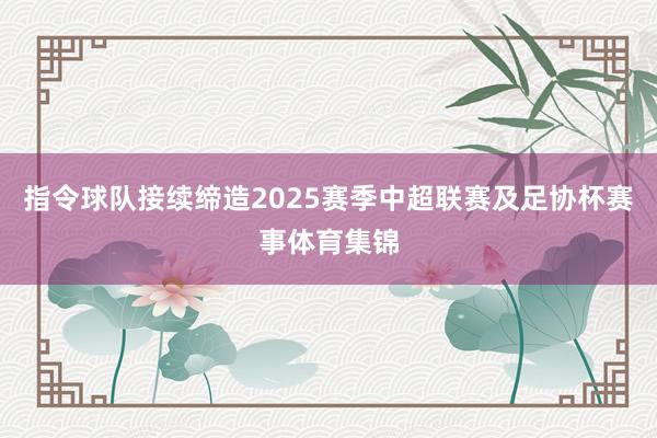 指令球队接续缔造2025赛季中超联赛及足协杯赛事体育集锦