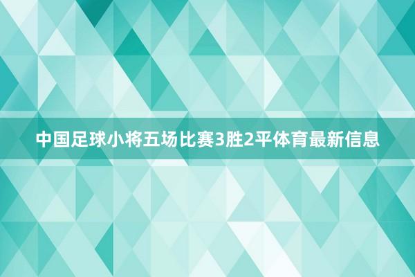 中国足球小将五场比赛3胜2平体育最新信息