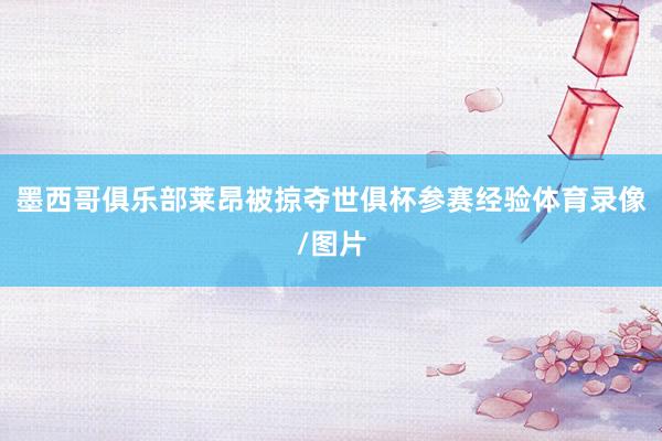 墨西哥俱乐部莱昂被掠夺世俱杯参赛经验体育录像/图片