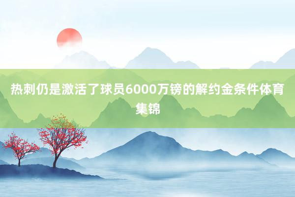 热刺仍是激活了球员6000万镑的解约金条件体育集锦