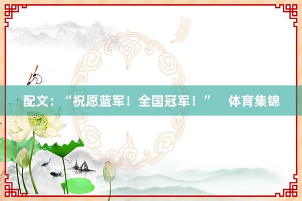 配文：“祝愿蓝军！全国冠军！”    体育集锦