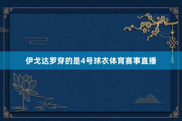 伊戈达罗穿的是4号球衣体育赛事直播