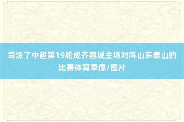 司法了中超第19轮成齐蓉城主场对阵山东泰山的比赛体育录像/图片