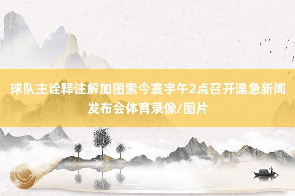 球队主诠释注解加图索今寰宇午2点召开遑急新闻发布会体育录像/图片