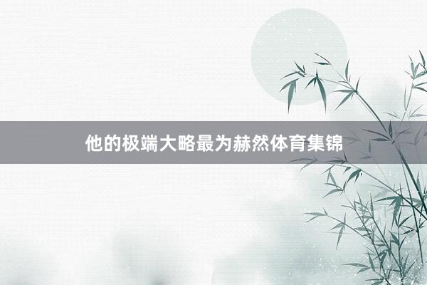 他的极端大略最为赫然体育集锦