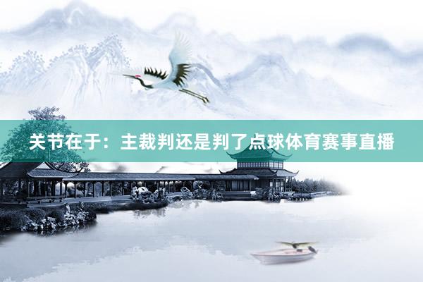 关节在于：主裁判还是判了点球体育赛事直播